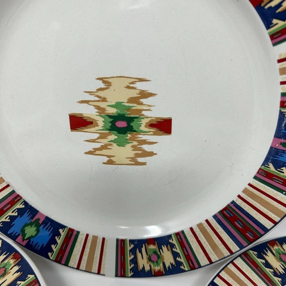 Tienshan Dinner Plate TIE22 Stoneware Southwestern 10 1/2" Set of 5 Vintage - Picture 9 of 13